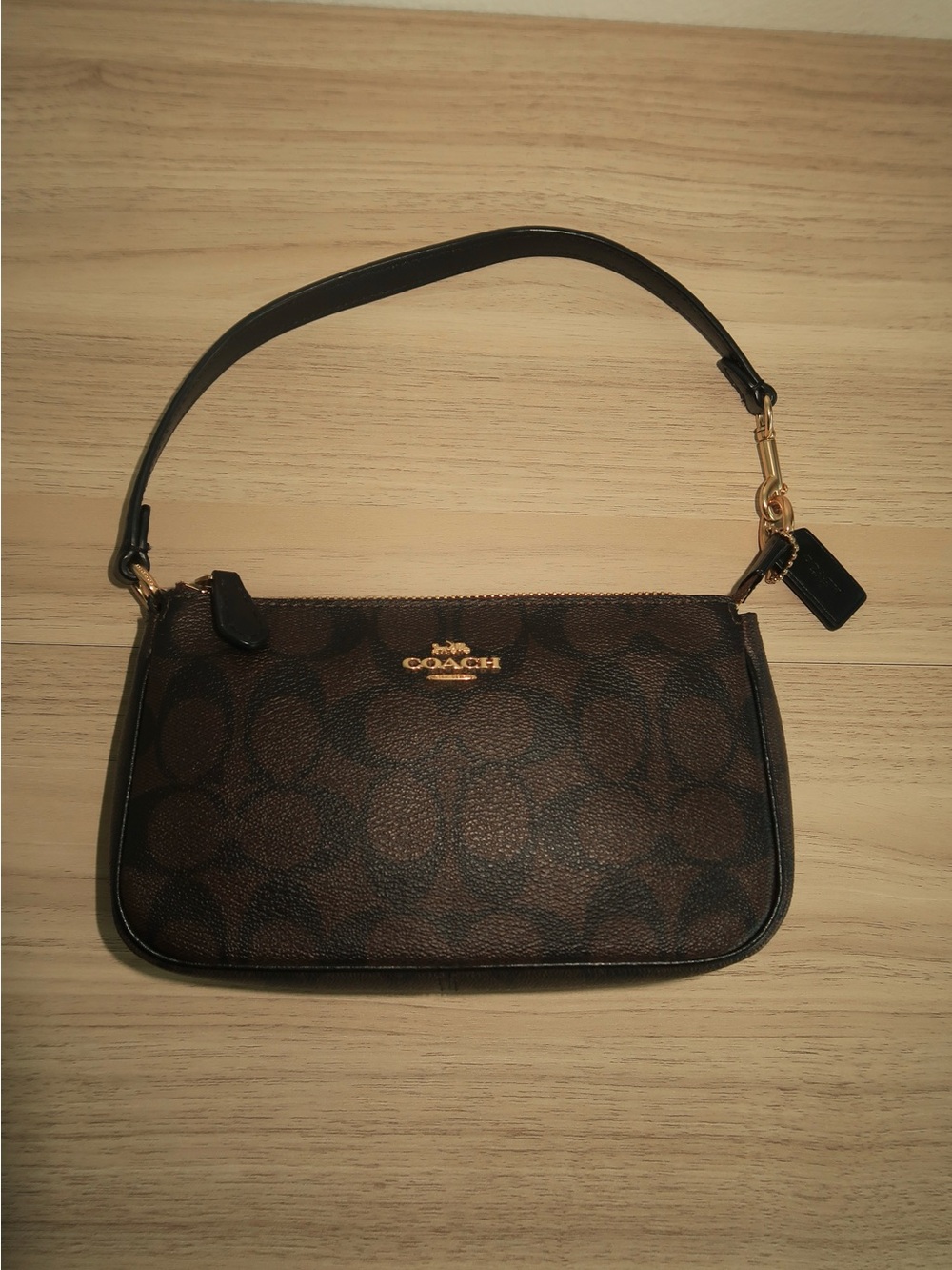 Coach Brown & Black Signature Mini Shoulder Bag